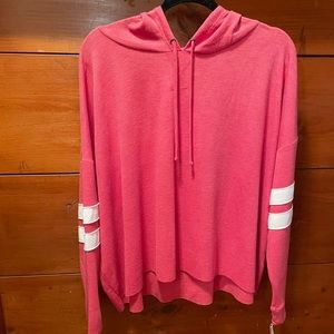 Super-soft NWOT So lightweight hooded top, pink/coral, size X-large